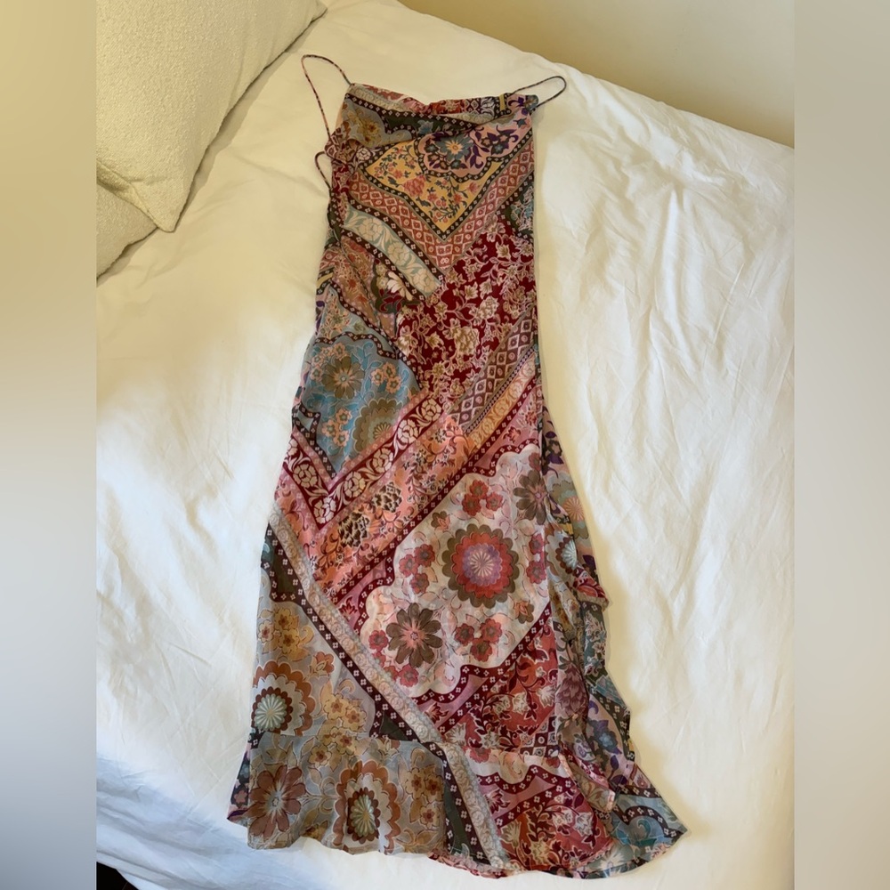 Zara Asymmetrical Skirt in Multicolor Patchwork